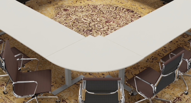 Custom made rug design for a conference room.