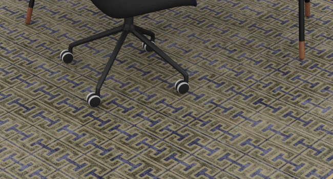 Very elegant production of a Tibetan rug in worsted yarn and silk.