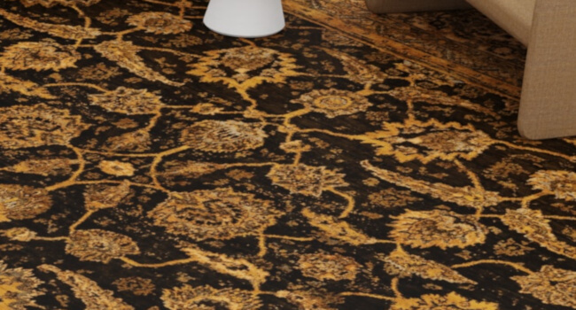 Persian knotted large format rug (foyer rug) in worsted yarn, bamboo and nettle.