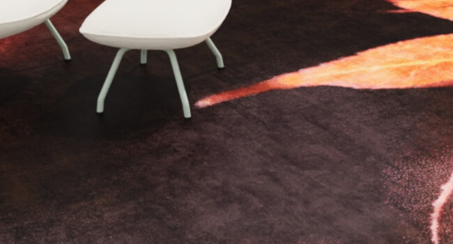 From the at fall design custom rug collection at dusk.